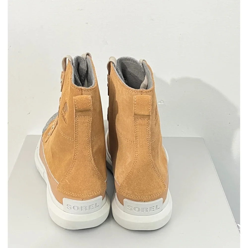 Sorel Explorer II Joan Boots Women 11 Tan Grey Waterproof Suede Faux Fur NL5069‎